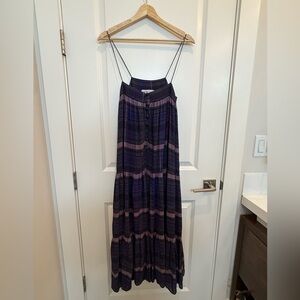 Apiece Apart Purple Plaid Maxi Dress